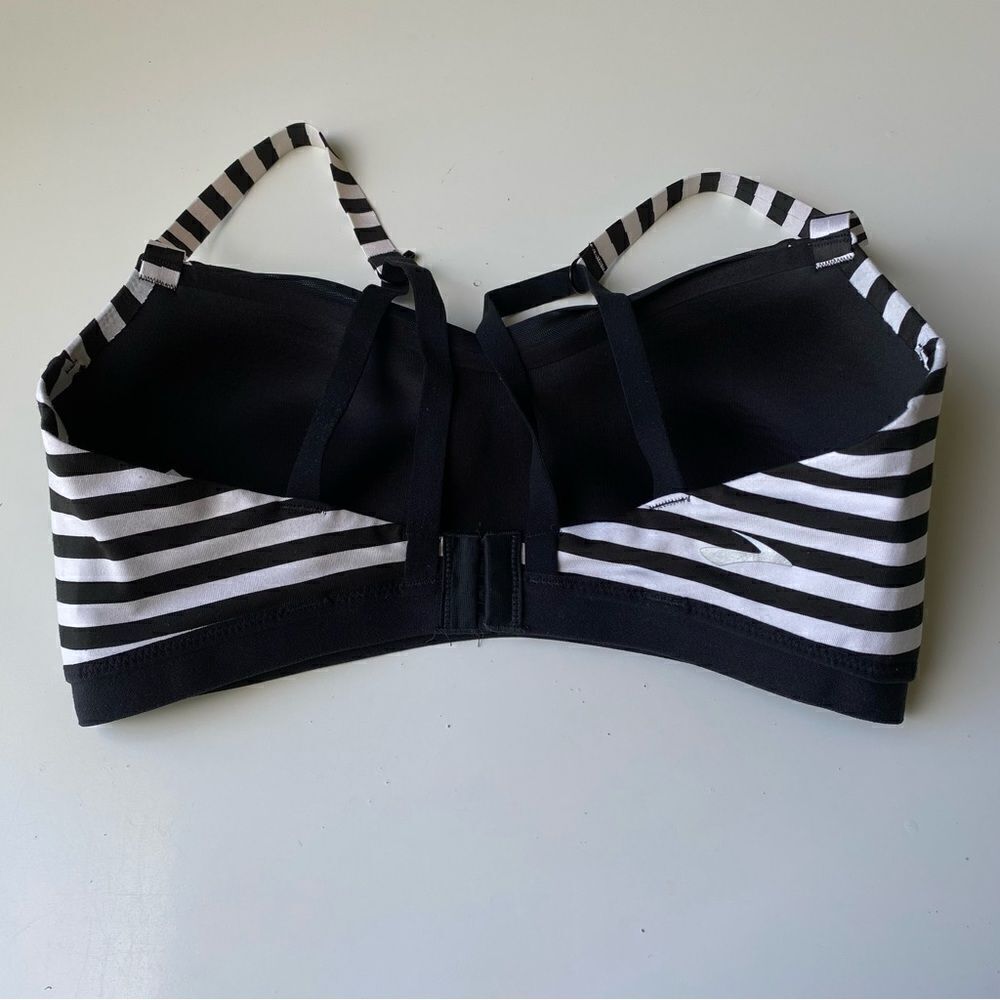 Brooks Fine Form Moving Comfort Medium Black white Sports Bra - Picture 3 of 8